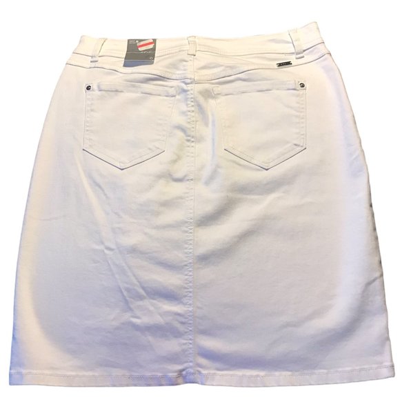 INC Womens Asymmetrical Curvy Fit Denim Skirt NWT - Picture 2 of 6